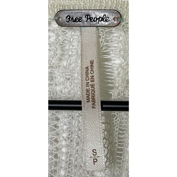 Free People Linen Blend Coastal Boho Cowgirl Gypsy Duster Fringe Long Vest S - Picture 5 of 6